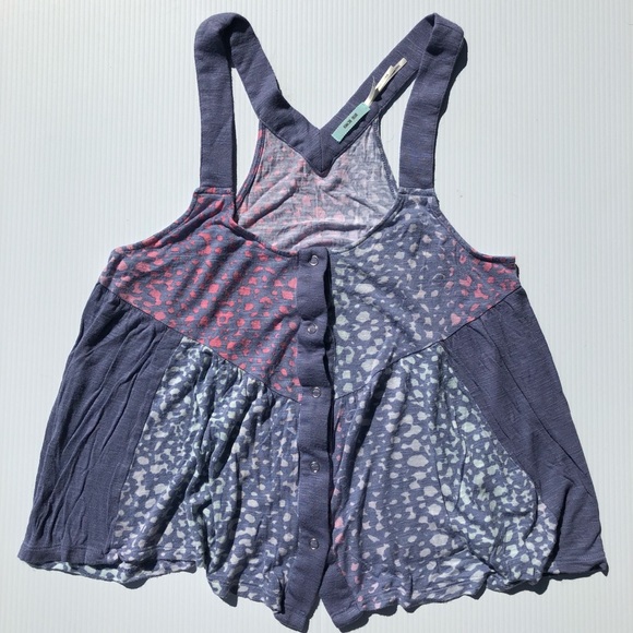 Kimchi Blue Button Down Racerback Flowy Tank Top - Picture 1 of 5